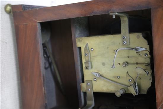 Heselwood of York. A Regency brass inset mahogany bracket clock, height 19.25in.